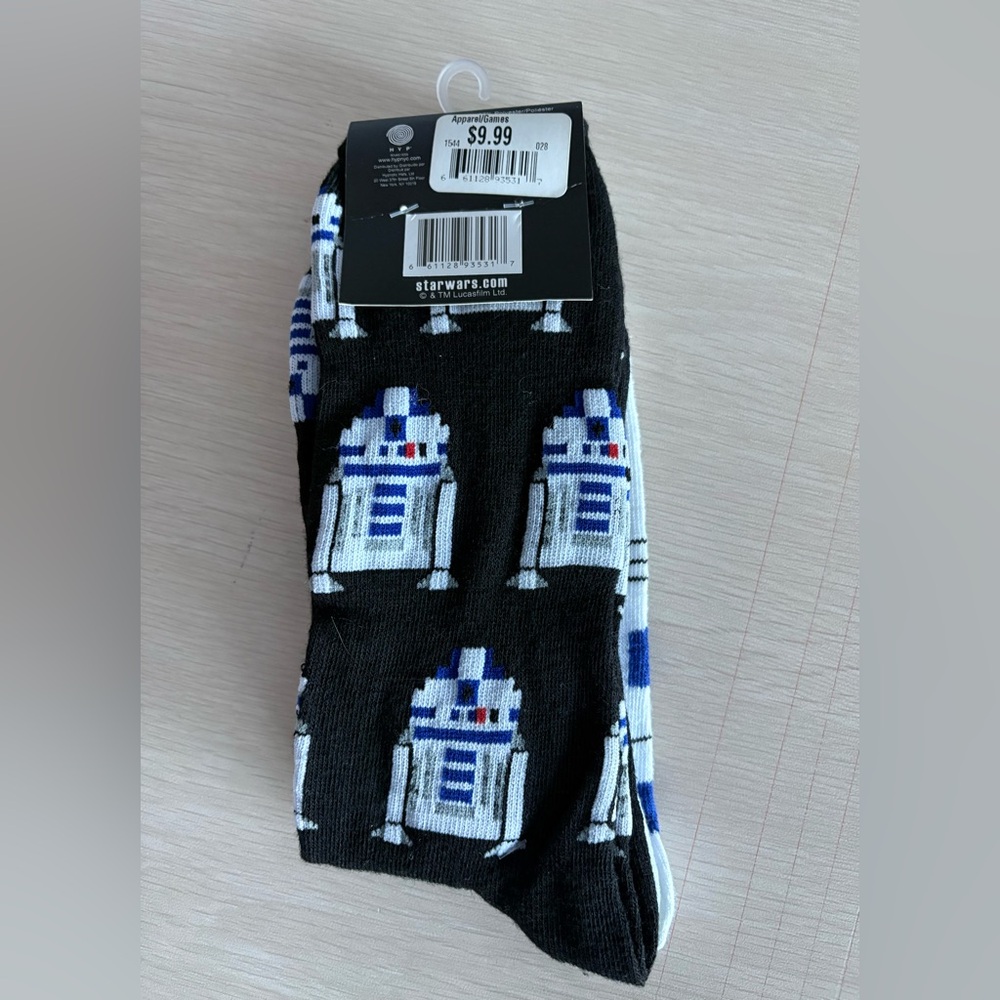 NEW Two Pack Star Wars R2-D2 Socks - Picture 2 of 2